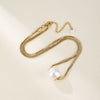 Wholesale Jewelry Lady Romantic Round 304 Stainless Steel Titanium Steel Artificial Pearls Plating Pendant Necklace