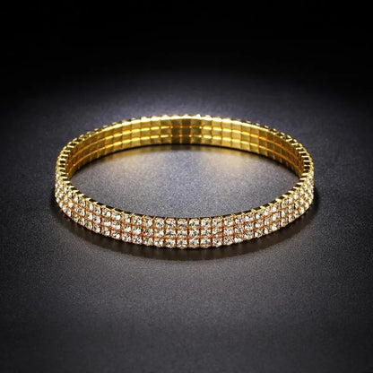 Lady Round Alloy Plating Inlay Rhinestones Zircon Gold Plated Silver Plated Women'S Anklet