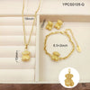 Wholesale Jewelry Lady Round 304 Stainless Steel 18K Gold Plated Plating Earrings Necklace
