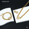 Wholesale Jewelry Lady Round 304 Stainless Steel 18K Gold Plated Plating Earrings Necklace