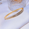 Lady Round Titanium Steel Plating Artificial Rhinestones Bangle