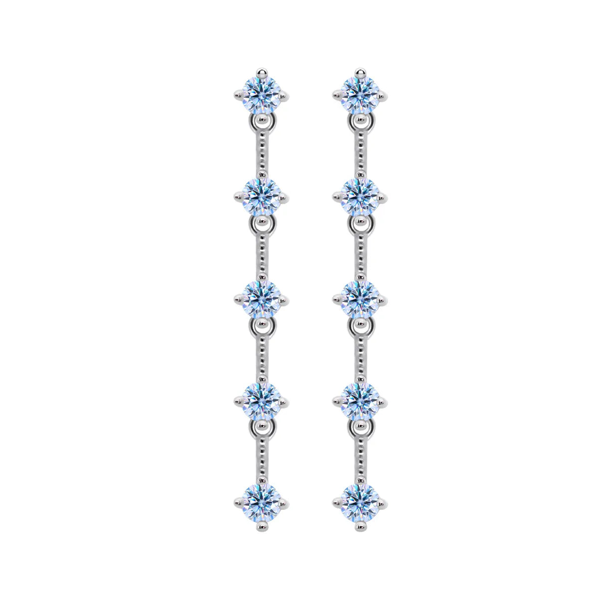 Lady Shiny Geometric Sterling Silver Moissanite Drop Earrings In Bulk