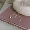 Lady Simple Style Geometric Freshwater Pearl Sterling Silver Necklace In Bulk