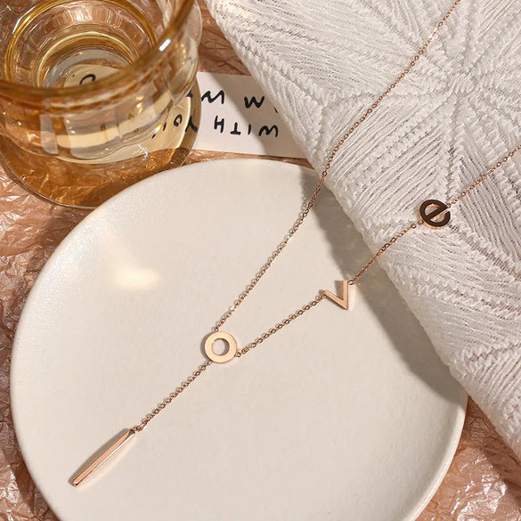 304 Stainless Steel 18K Gold Plated Rose Gold Plated Lady Simple Style Plating Geometric Necklace