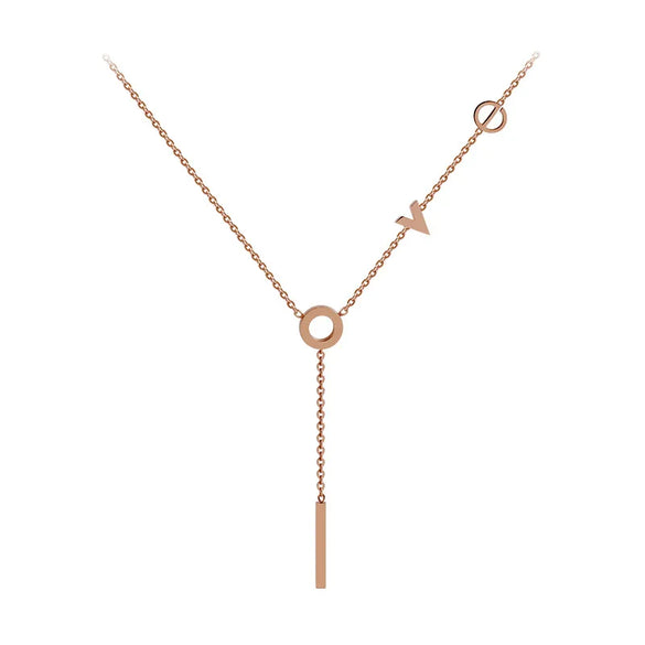 304 Stainless Steel 18K Gold Plated Rose Gold Plated Lady Simple Style Plating Geometric Necklace