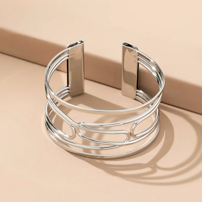 Lady Simple Style Round Alloy Hollow Out Women'S Bangle