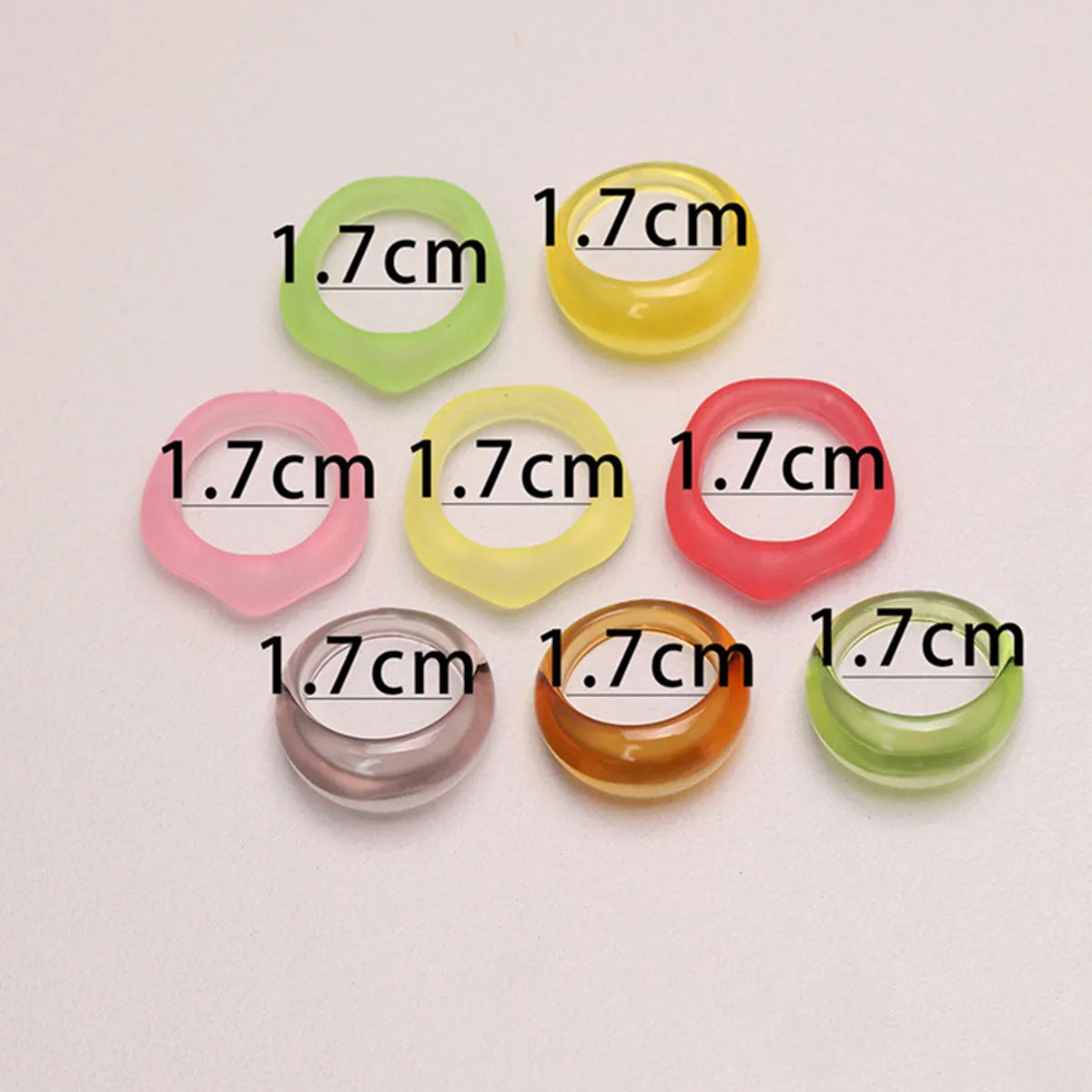 Lady Simple Style Solid Color Arylic Resin Wholesale Rings