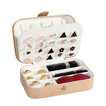 Lady Simple Style Solid Color Pu Leather Jewelry Boxes