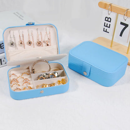 Lady Simple Style Solid Color Pu Leather Jewelry Boxes