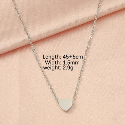 Stainless Steel 18K Gold Plated Lady Simple Style Star Moon Heart Shape None Pendant Necklace