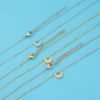 Stainless Steel 18K Gold Plated Lady Simple Style Star Moon Heart Shape None Pendant Necklace