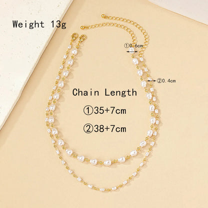 Lady Solid Color Artificial Pearl Beaded Women'S Choker