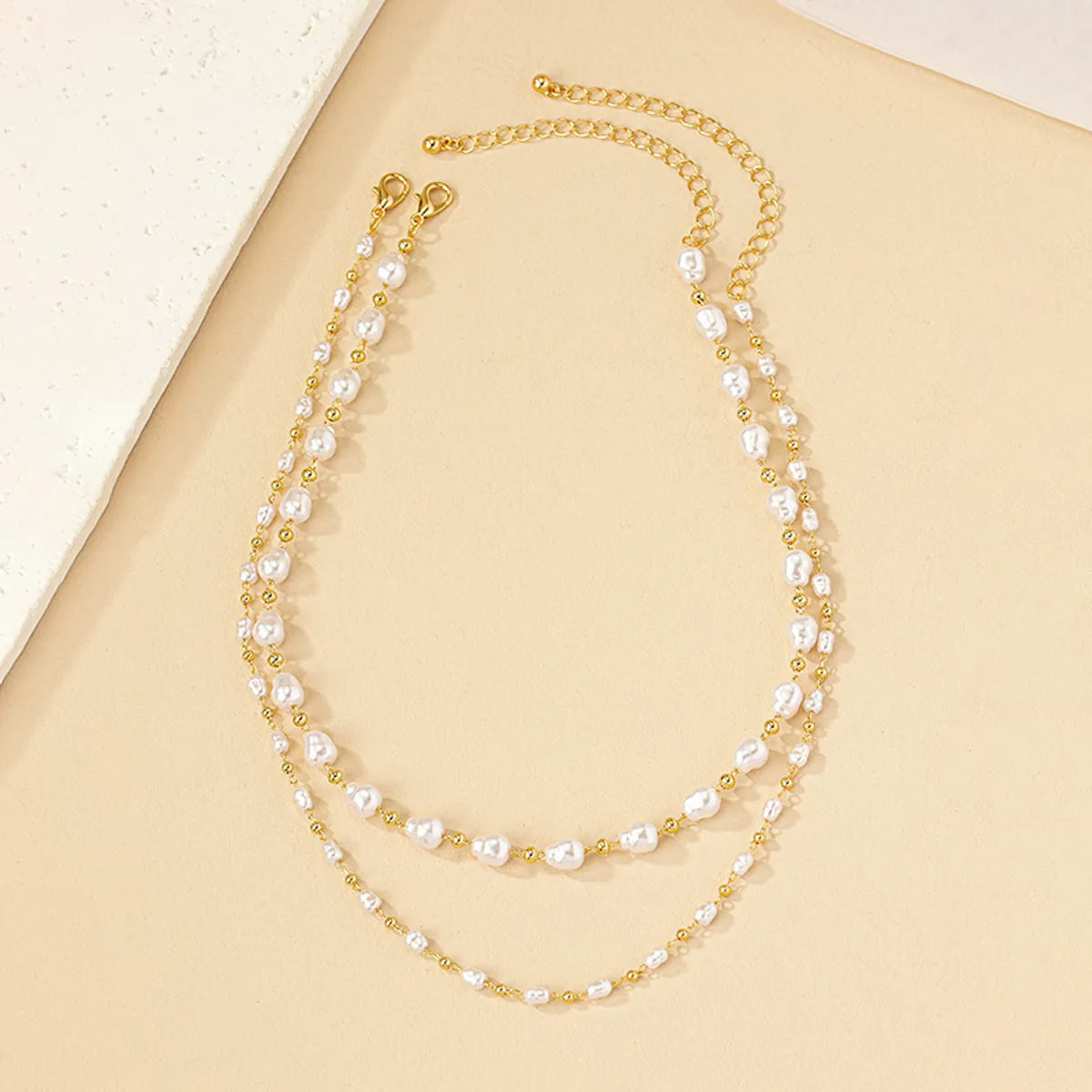 Lady Solid Color Artificial Pearl Beaded Women'S Choker