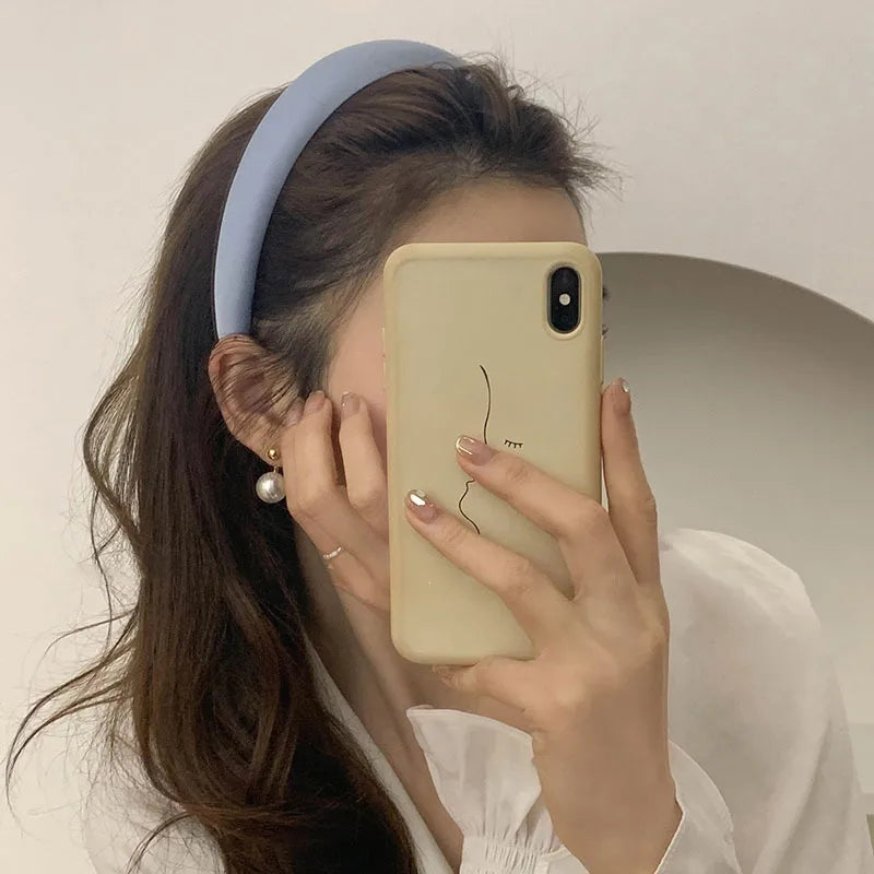 Lady Solid Color Cloth Hair Band