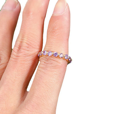 Lady Solid Color Copper Inlay Zircon Open Rings