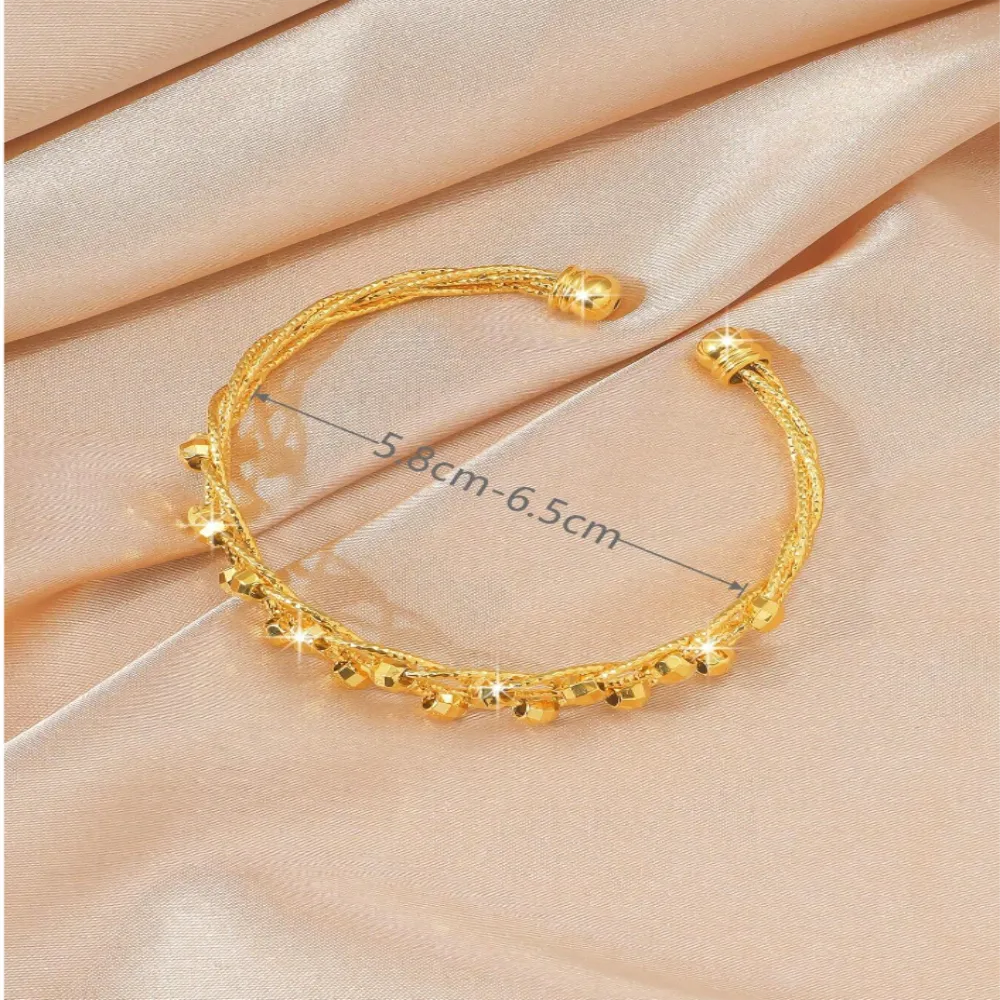 Lady Solid Color Copper Plating 18k Gold Plated Bangle