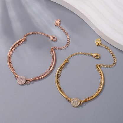 Lady Solid Color Copper Plating 18k Gold Plated Bracelets