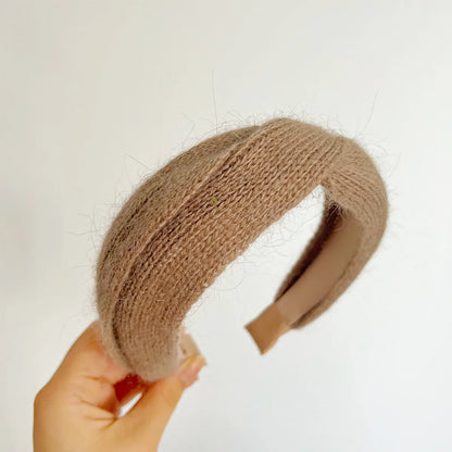 Lady Solid Color Knit Handmade Hair Band