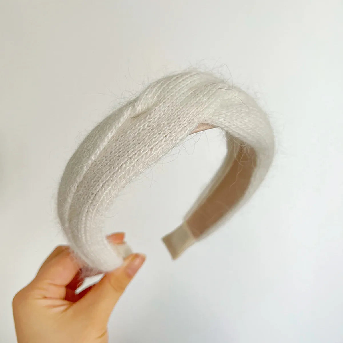 Lady Solid Color Knit Handmade Hair Band