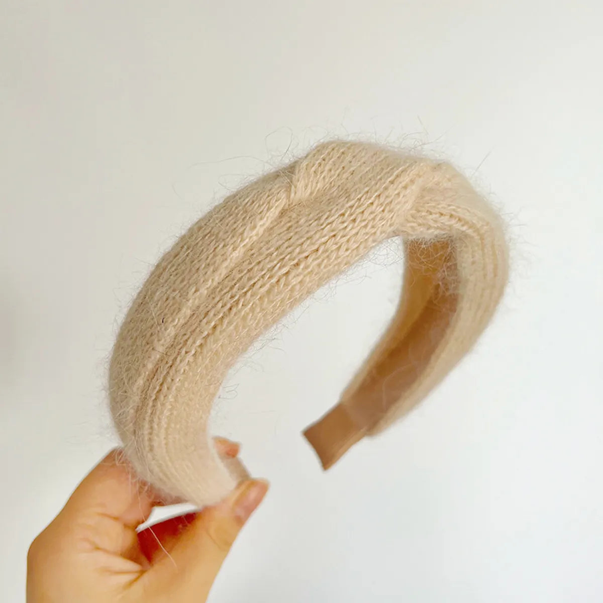 Lady Solid Color Knit Handmade Hair Band