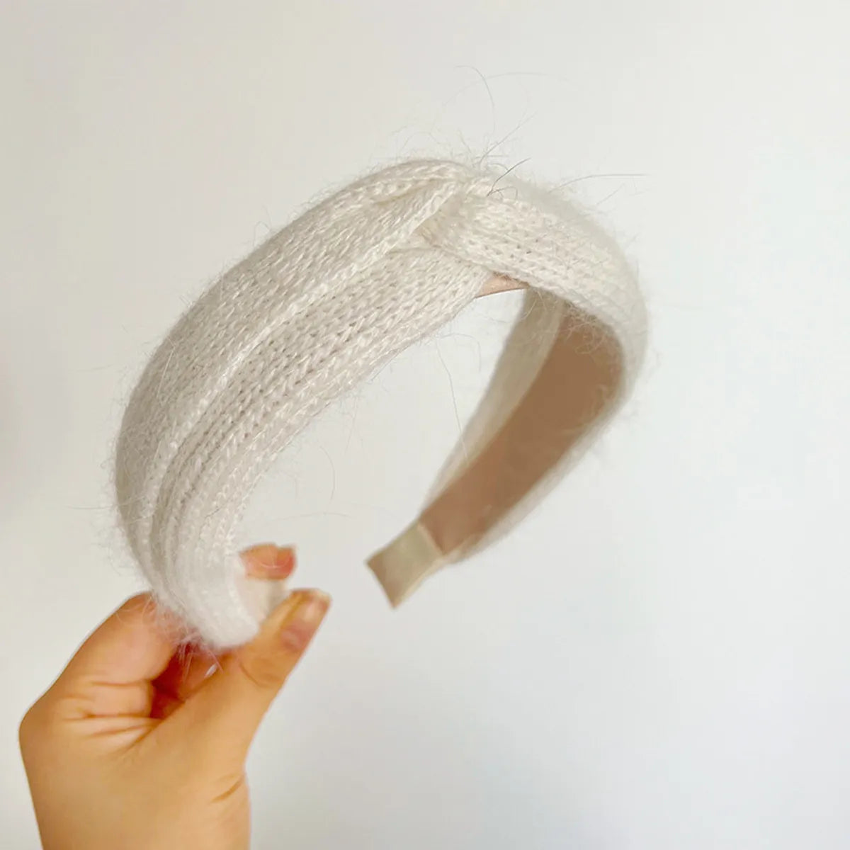 Lady Solid Color Knit Handmade Hair Band