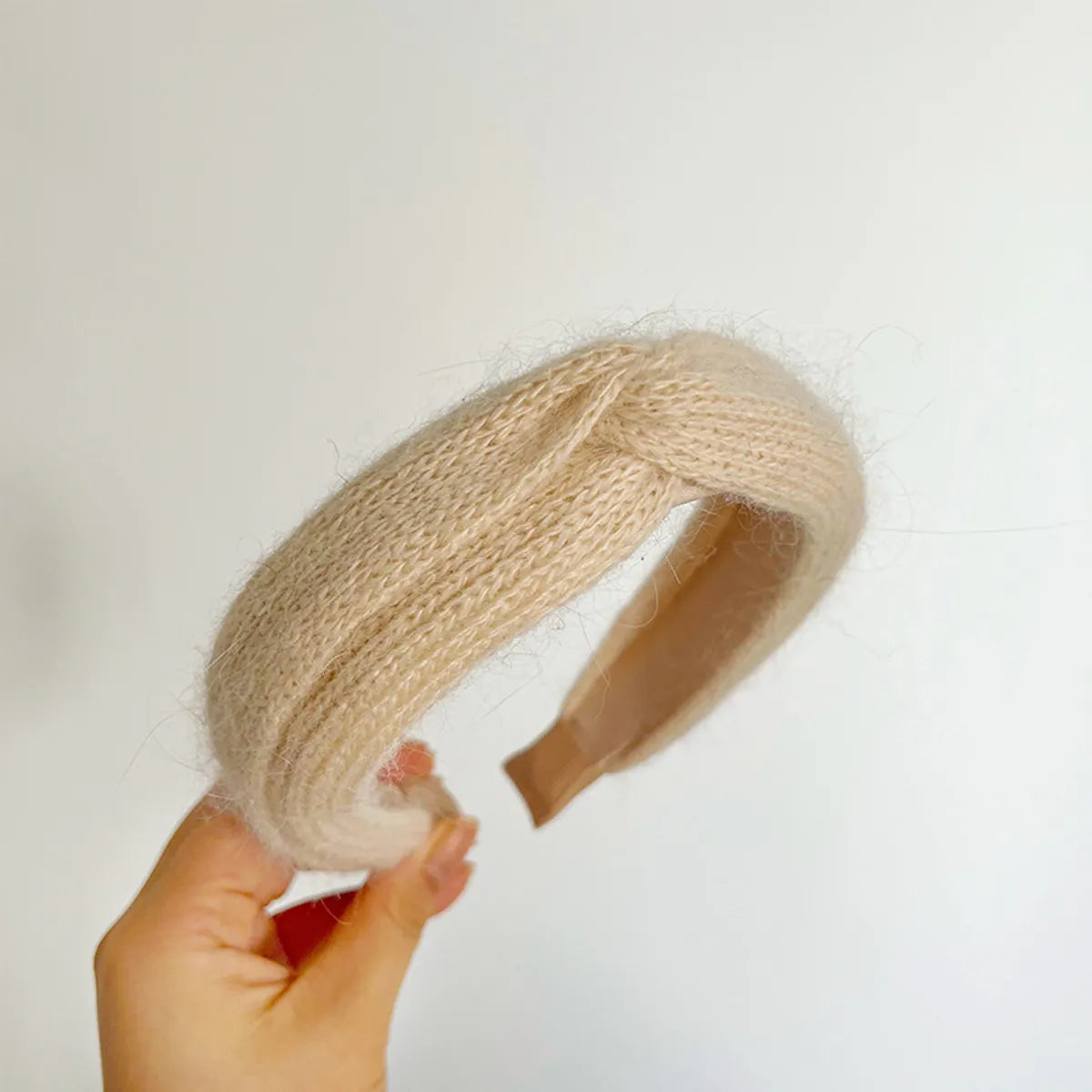 Lady Solid Color Knit Handmade Hair Band