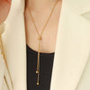 Lady Solid Color Stainless Steel Plating 14k Gold Plated Long Necklace