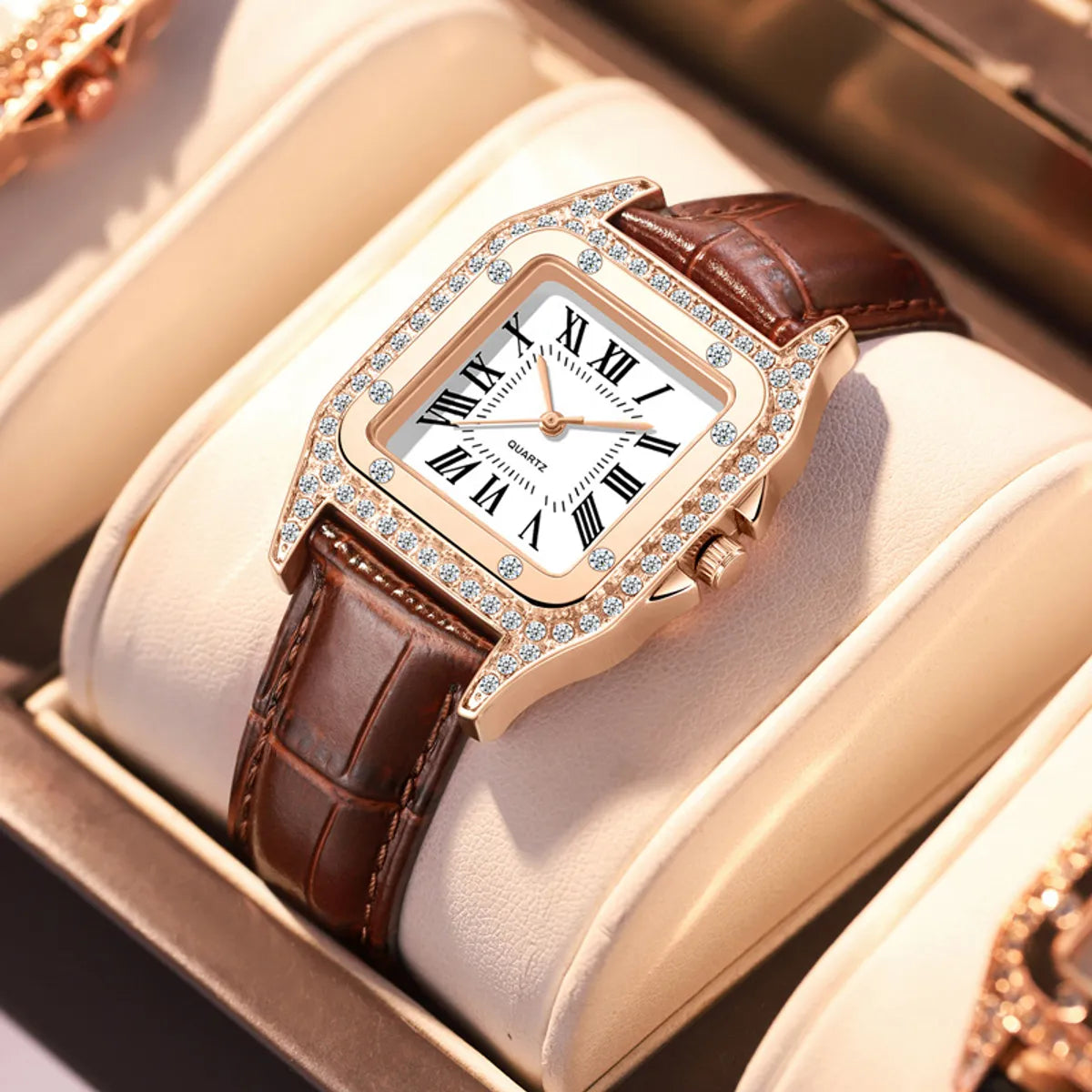 Lady Square Buckle Quartz Women'S Watches