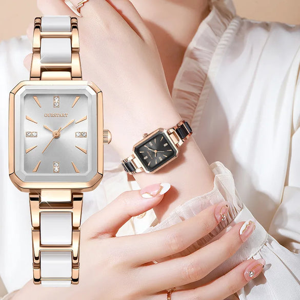 Lady Square Single Folding Buckle Quartz Women'S Watches