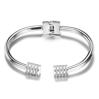 Fashion Titanium Steel Diamond Spiral Stainless Steel Bracelet