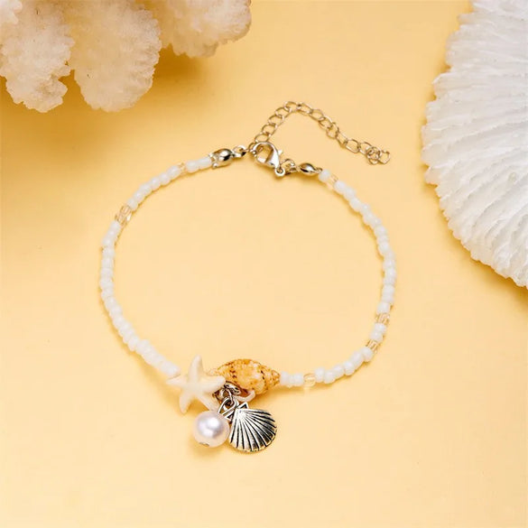 Lady Starfish Shell Seed Bead Shell Wholesale Bracelets