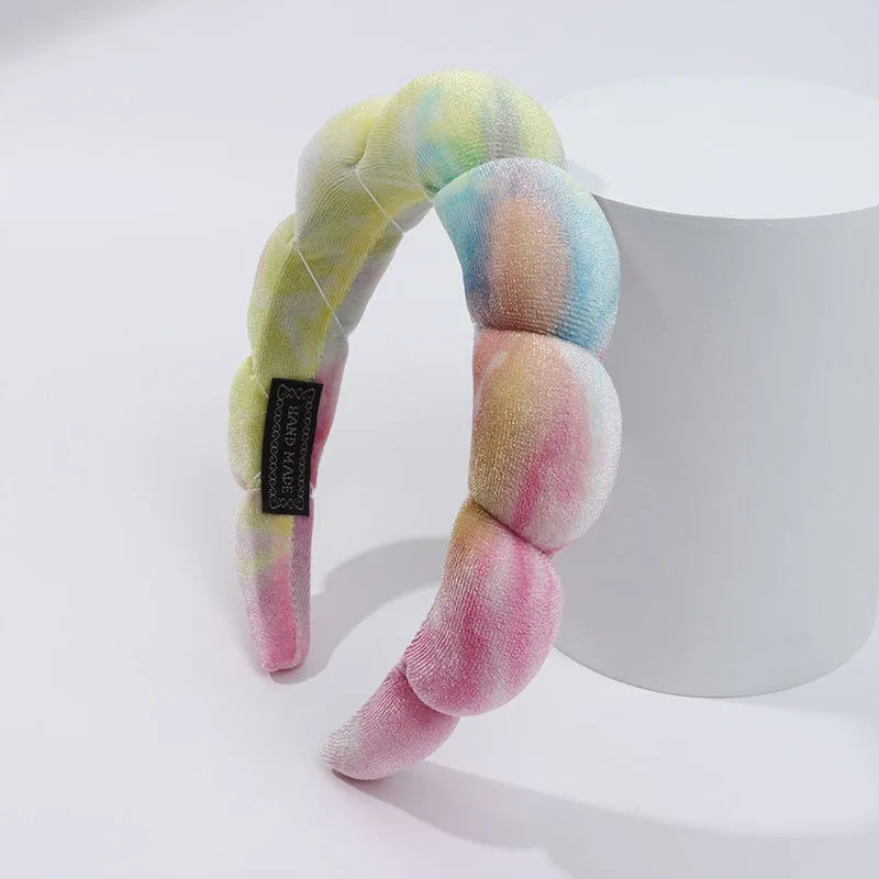 Lady Streetwear Color Block Sponge Hair Band