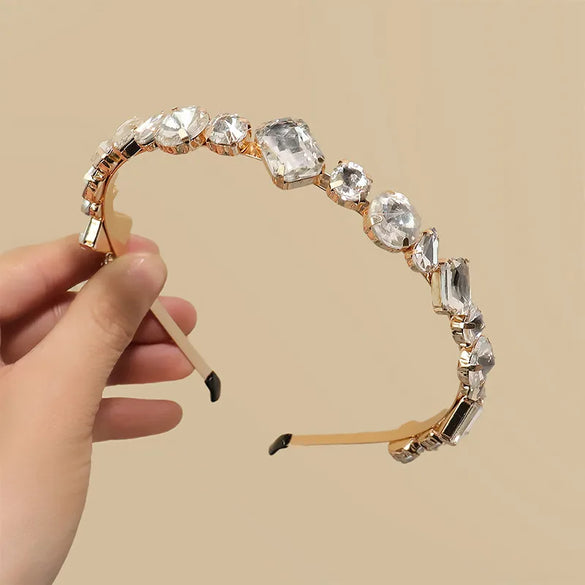 Lady Streetwear Geometric Alloy Plating Inlay Rhinestones Hair Band