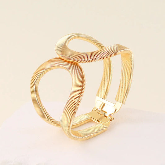 Lady Streetwear Geometric Iron Stoving Varnish Women'S Bangle