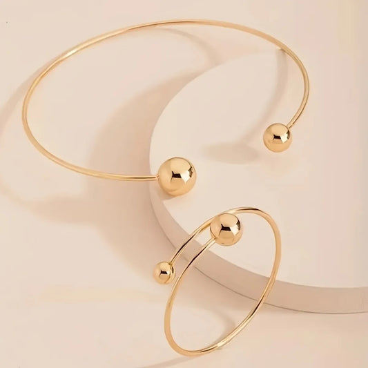 Lady Streetwear Geometric Solid Color Iron Women'S Bangle Necklace