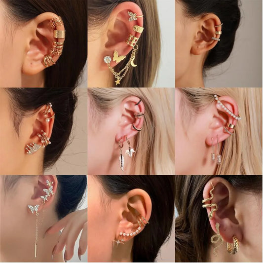 Lady Streetwear Shiny Animal Metal Copper Plating Inlay Rhinestones Pearl Zircon 18k Gold Plated Gold Plated Silver Plated Women's Ear Clips Ear Studs