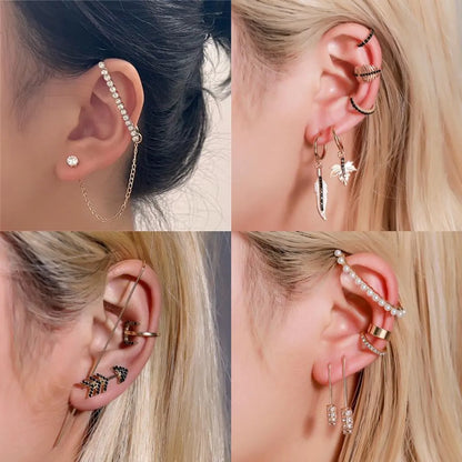 Lady Streetwear Shiny Animal Metal Copper Plating Inlay Rhinestones Pearl Zircon 18k Gold Plated Gold Plated Silver Plated Women's Ear Clips Ear Studs