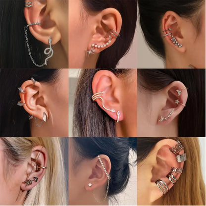 Lady Streetwear Shiny Animal Metal Copper Plating Inlay Rhinestones Pearl Zircon 18k Gold Plated Gold Plated Silver Plated Women's Ear Clips Ear Studs