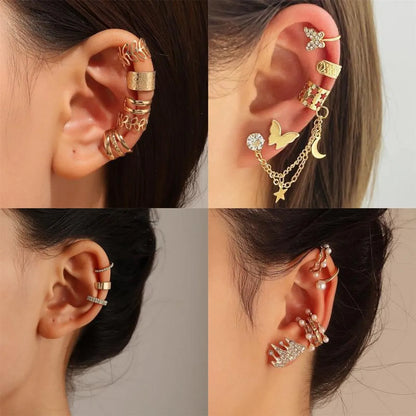 Lady Streetwear Shiny Animal Metal Copper Plating Inlay Rhinestones Pearl Zircon 18k Gold Plated Gold Plated Silver Plated Women's Ear Clips Ear Studs