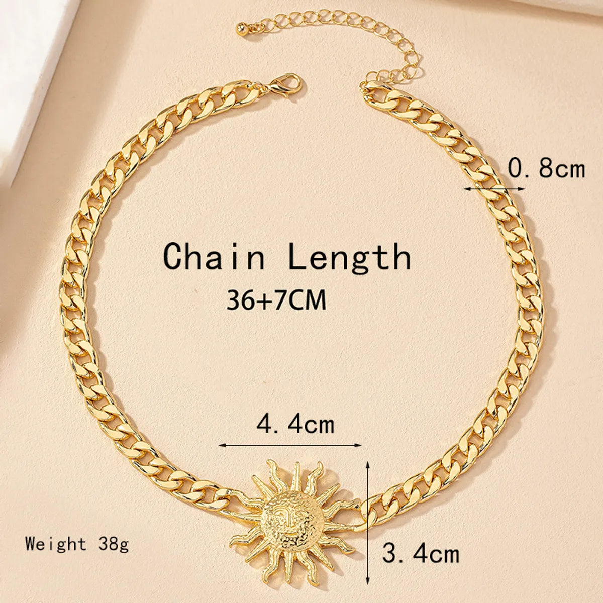 Lady Streetwear Sun Alloy Plating 14k Gold Plated Women'S Necklace