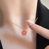 Lady Sweet Heart Shape Flower Fish Tail Imitation Pearl Alloy Inlay Rhinestones Women'S Necklace
