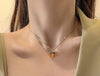 Lady Sweet Heart Shape Flower Fish Tail Imitation Pearl Alloy Inlay Rhinestones Women'S Necklace