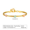 Lady Sweet Korean Style Flower Butterfly 201 Stainless Steel 18K Gold Plated Bracelets In Bulk