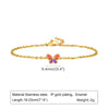 Lady Sweet Korean Style Flower Butterfly 201 Stainless Steel 18K Gold Plated Bracelets In Bulk