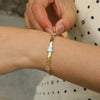 Lady Sweet Korean Style Flower Butterfly 201 Stainless Steel 18K Gold Plated Bracelets In Bulk