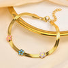 Lady Sweet Korean Style Flower Butterfly 201 Stainless Steel 18K Gold Plated Bracelets In Bulk
