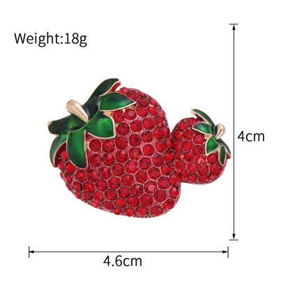 Lady Tree Fruit Heart Shape Alloy Inlay Rhinestones Women'S Brooches