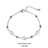 Lady Water Droplets Stainless Steel Freshwater Pearl Beaded Bracelets