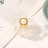 Large Acrylic Floral Pearl Hair Claw Clip For Women Handmade Pastoral Style Hairpin With Elegant Flower Design