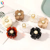 Large Acrylic Floral Pearl Hair Claw Clip For Women Handmade Pastoral Style Hairpin With Elegant Flower Design